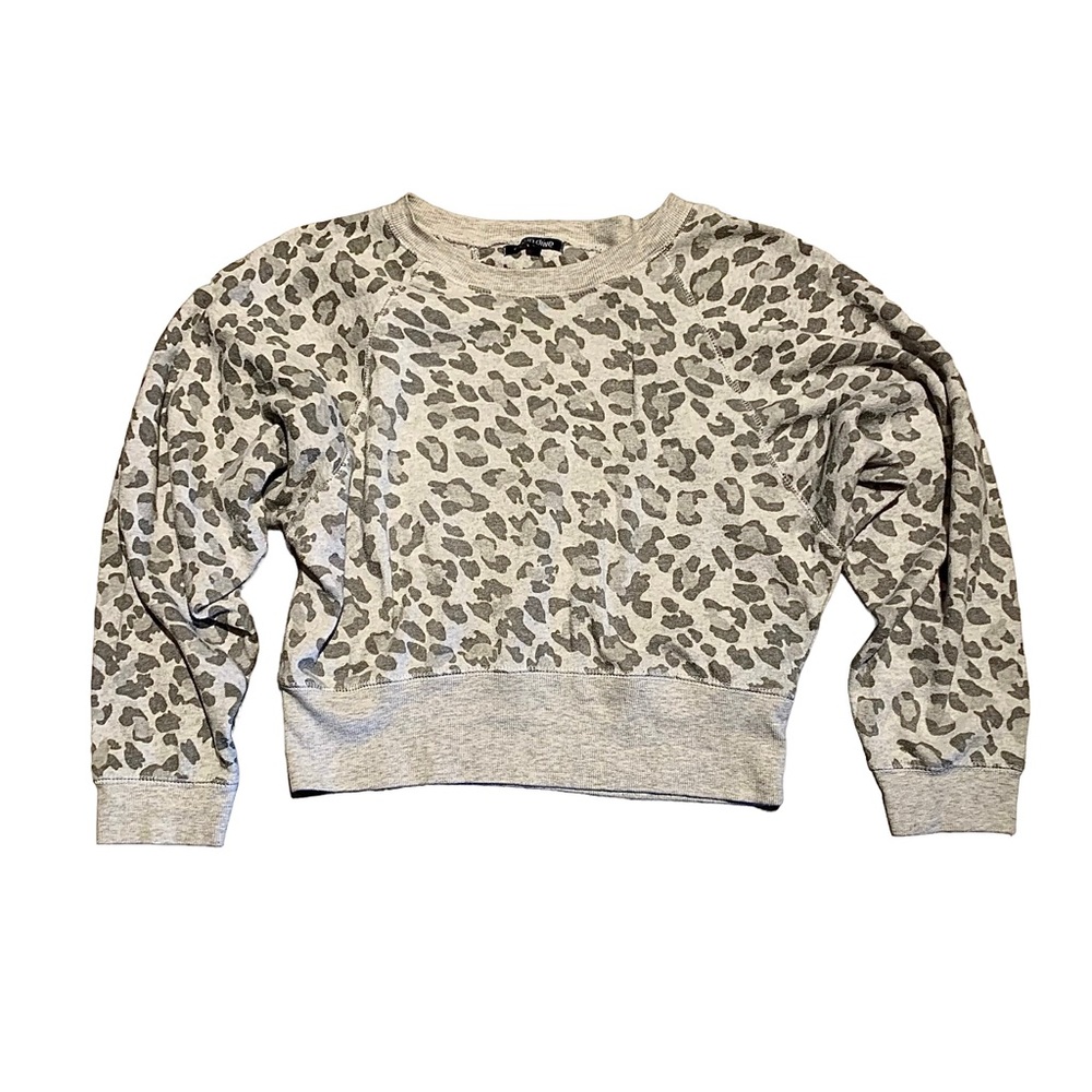 Ocean Drive leopard print light crop sweatshirt